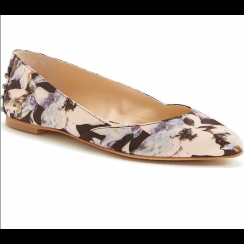 Vince Camuto flower pattern satin flats
